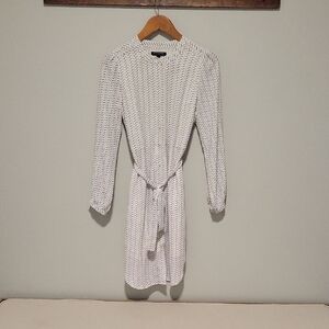 Banana Republic Black and White Long Sleeve Dress